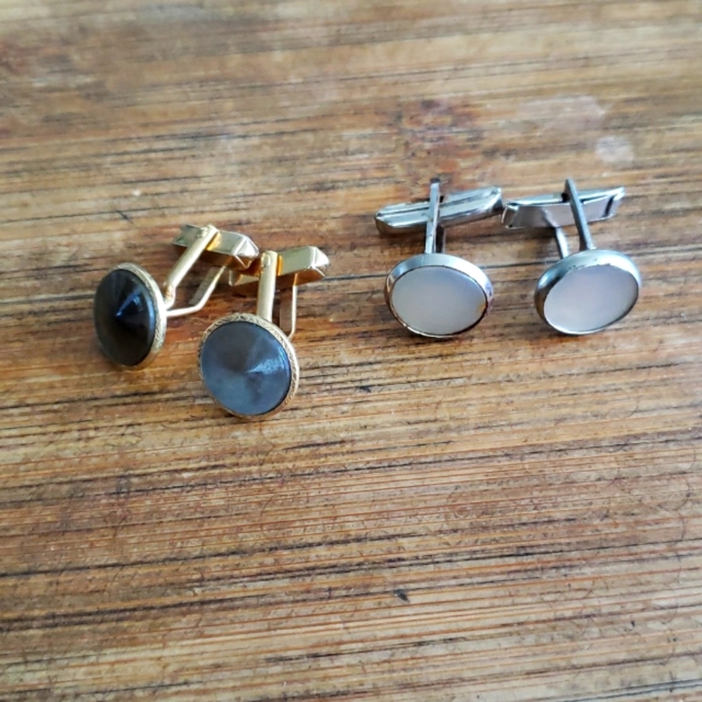 Two sets of Cufflinks - Opal like